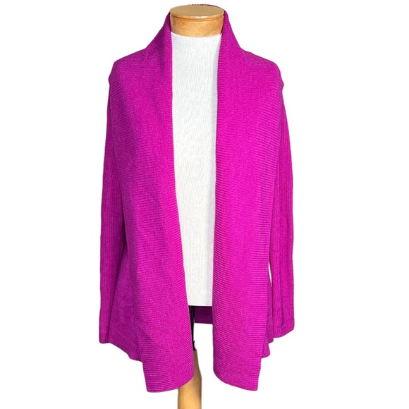 Lauren Ralph Lauren 100% Merino Wool Open Front Cardigan With Shawl Collar Small - Picture 8 of 9